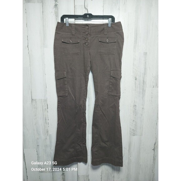 The Limited Drew Fit Pants Cotton Blend Flare Leg Brown 32 Waist 32 inseam SZ 6 - Picture 1 of 8